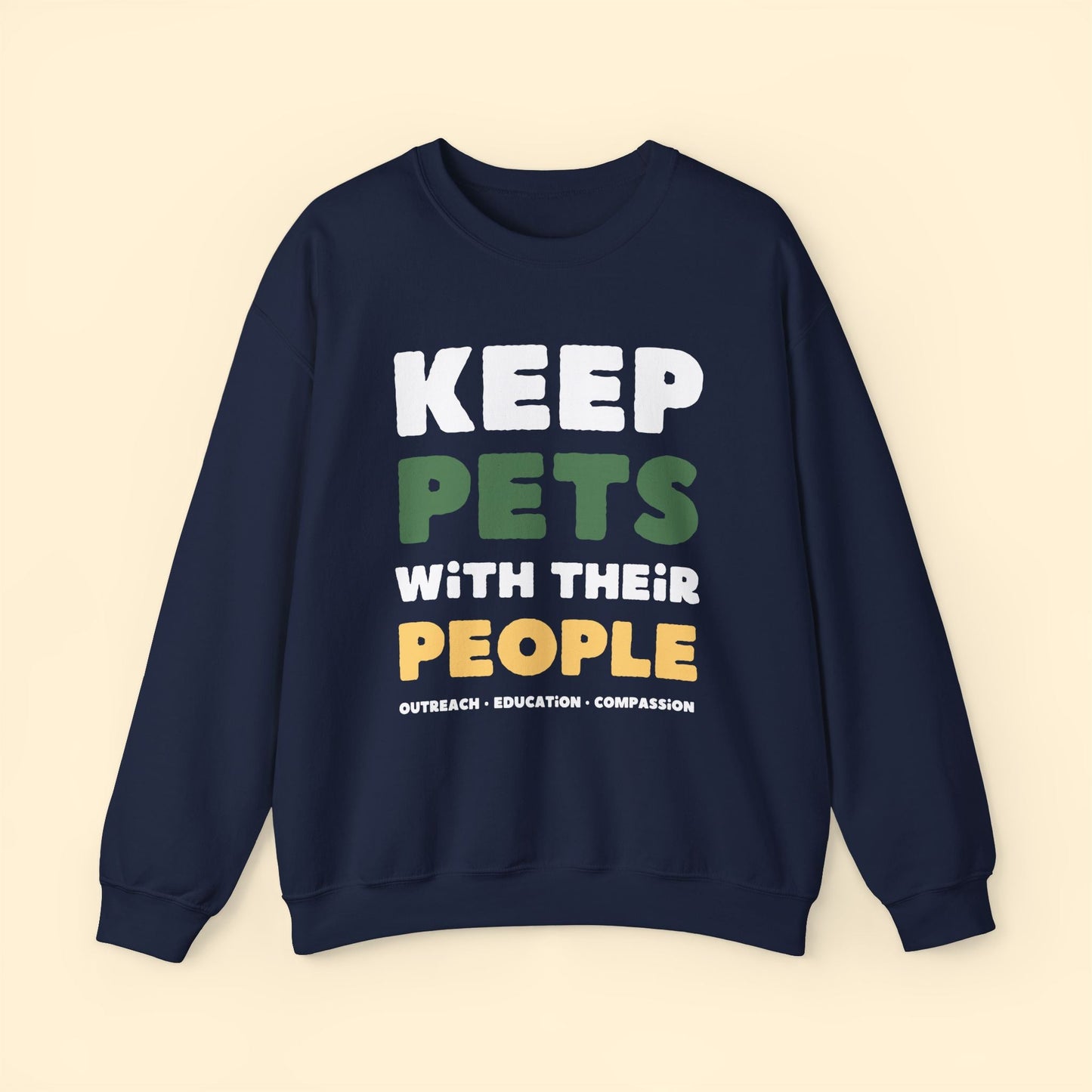 Keep Pets With Their People | Crewneck Sweatshirt - Detezi Designs - 66067365820908779035