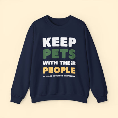 Keep Pets With Their People | Crewneck Sweatshirt - Detezi Designs - 66067365820908779035