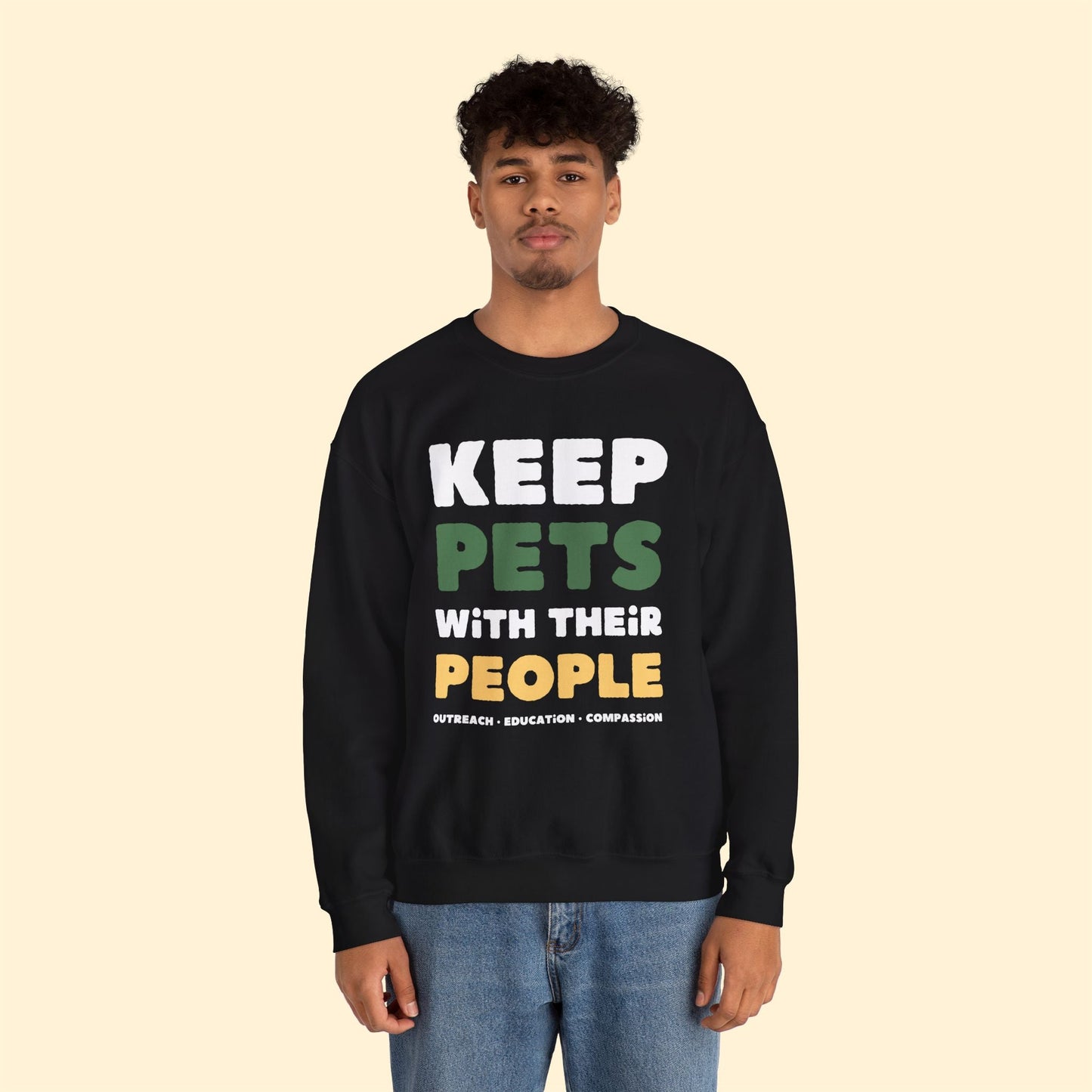 Keep Pets With Their People | Crewneck Sweatshirt - Detezi Designs - 66067365820908779035