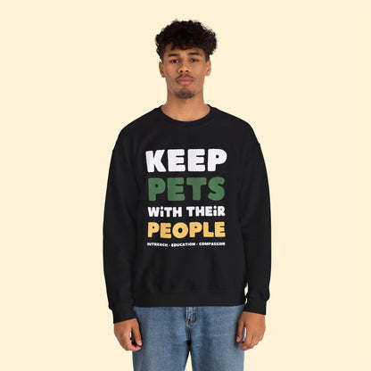 Keep Pets With Their People | Crewneck Sweatshirt - Detezi Designs - 66067365820908779035