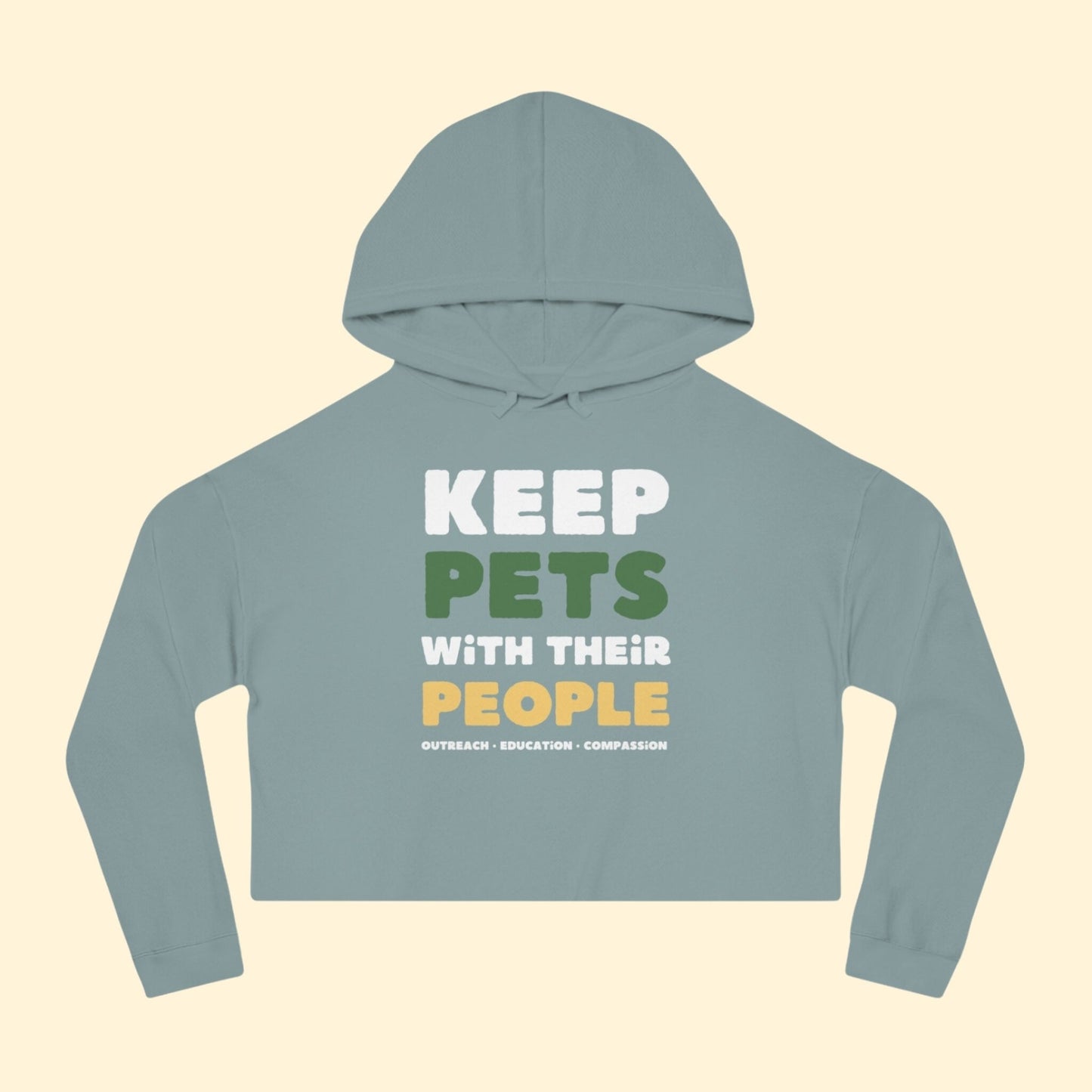 Keep Pets With Their People | Cropped Hooded Sweatshirt - Detezi Designs - 18571084185082068202