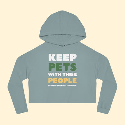 Keep Pets With Their People | Cropped Hooded Sweatshirt - Detezi Designs - 18571084185082068202