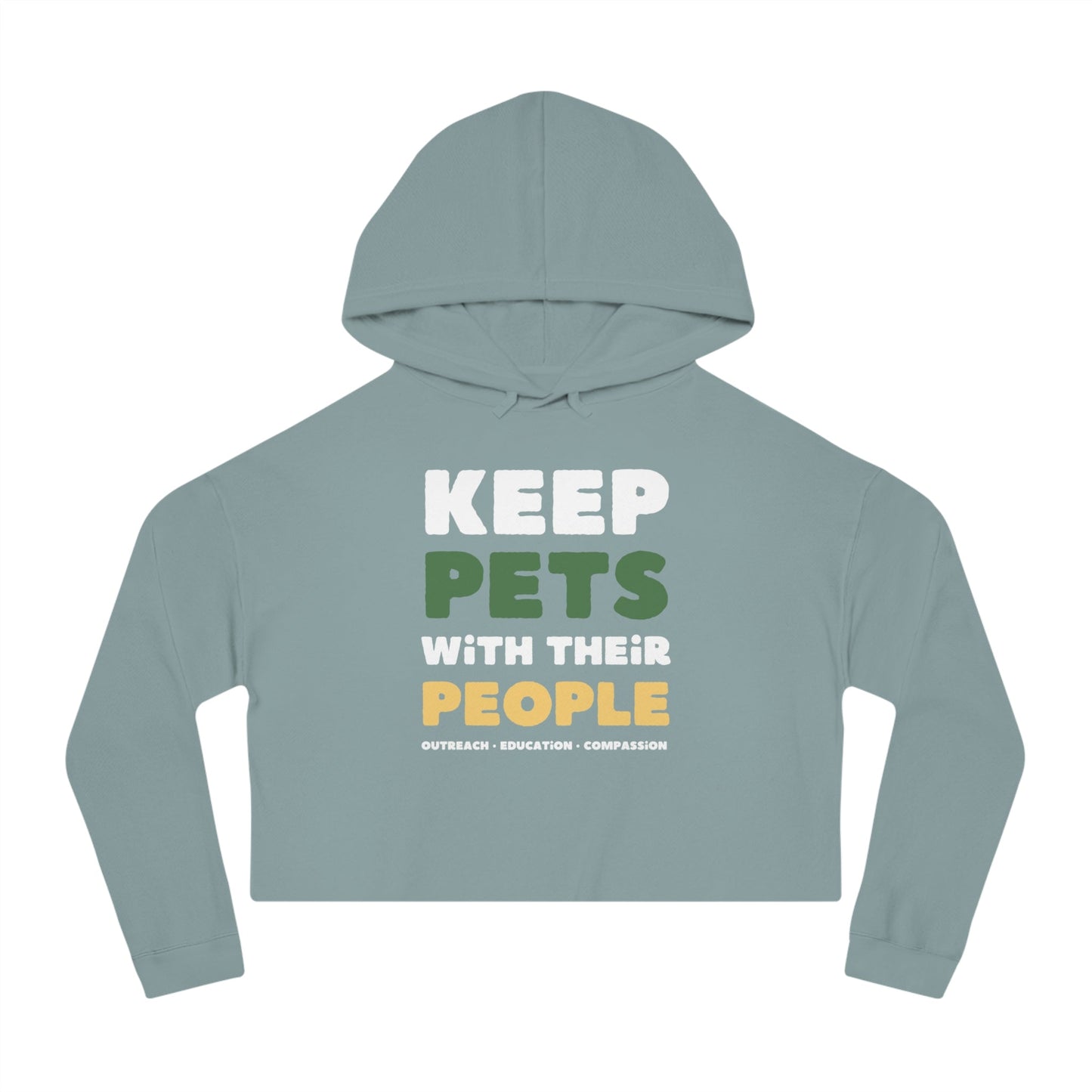 Keep Pets With Their People | Cropped Hooded Sweatshirt - Detezi Designs - 30574636213025512142