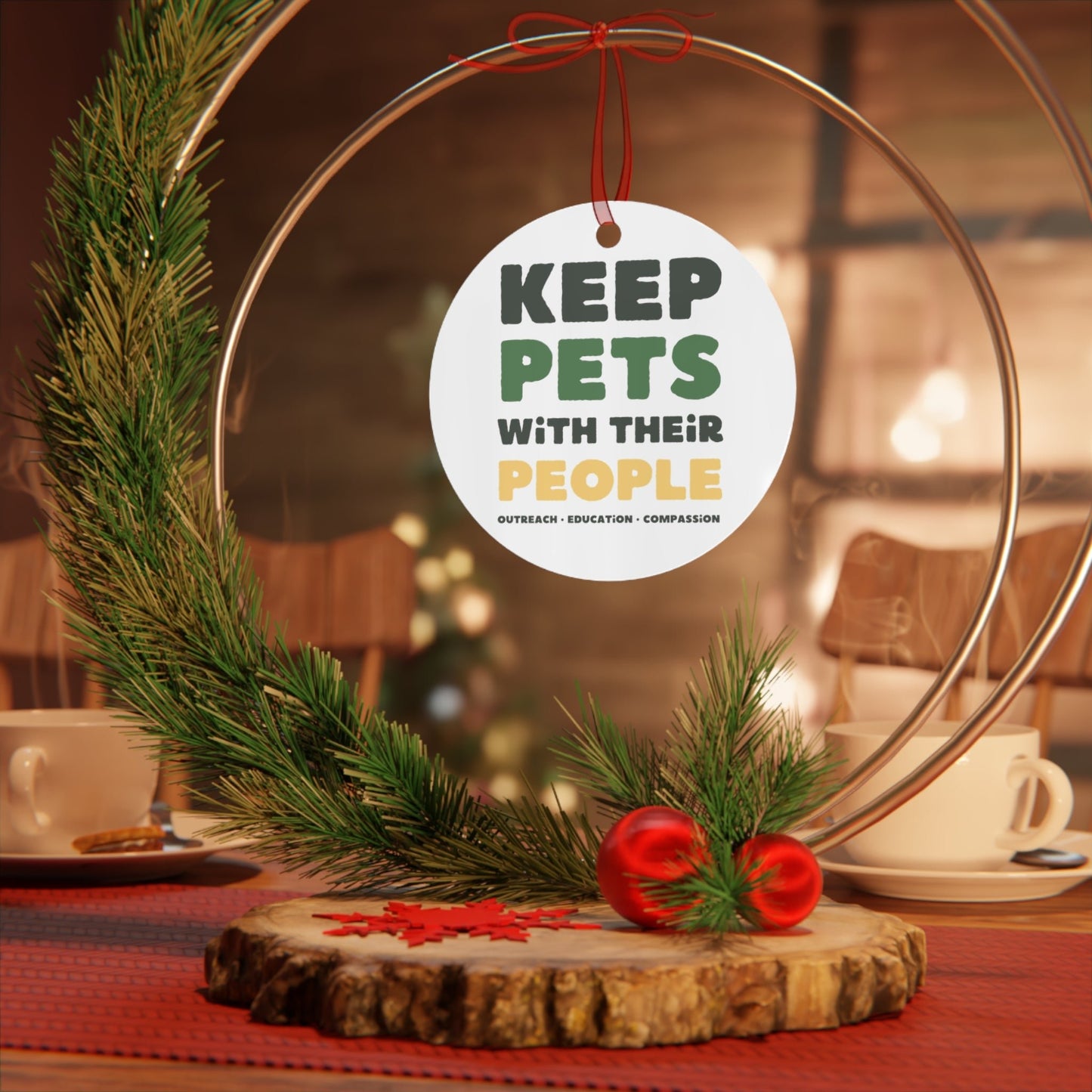 Keep Pets With Their People | Holiday Ornament - Detezi Designs - 32398854298617271180