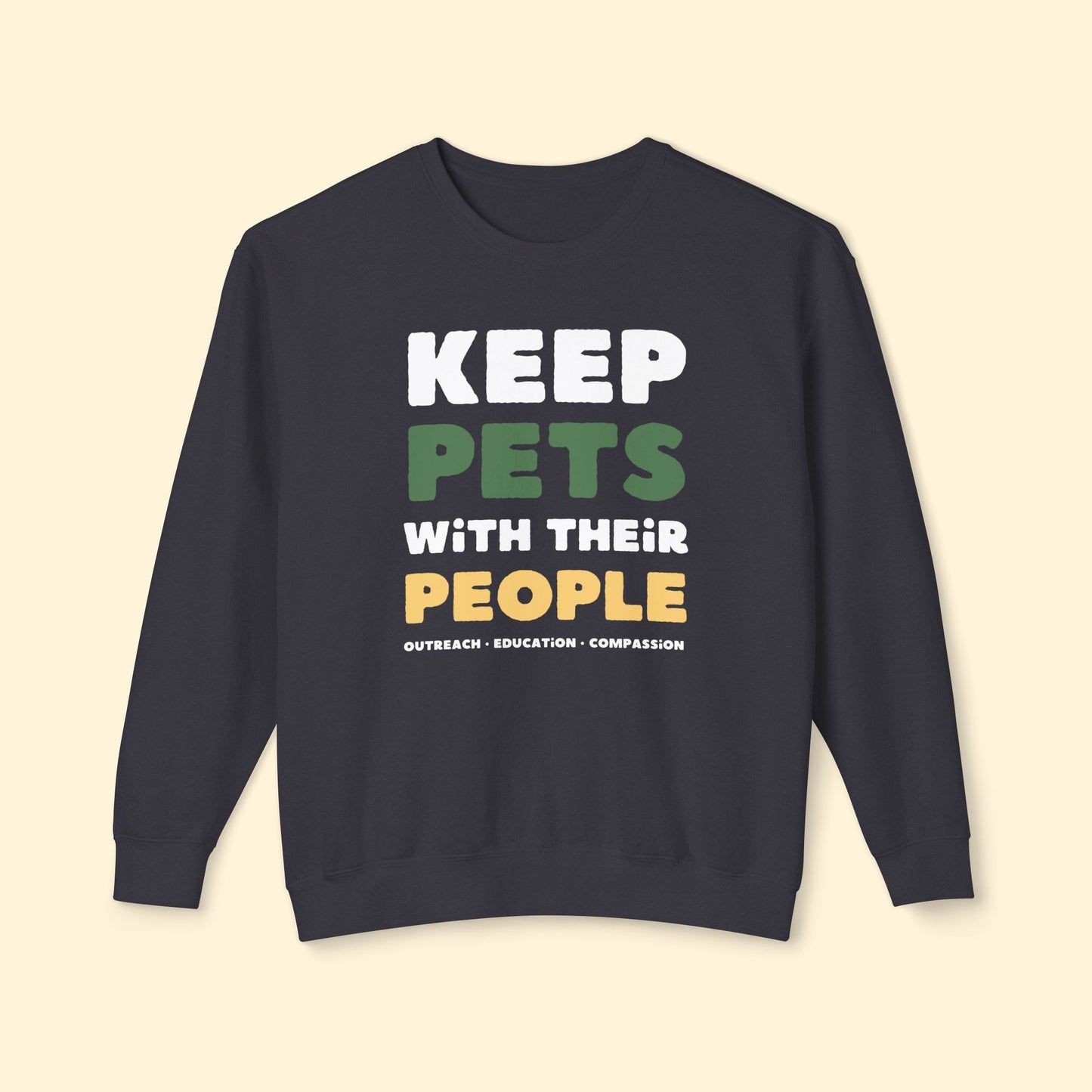 Keep Pets With Their People | Lightweight Comfort Colors Crewneck Sweatshirt - Detezi Designs - 10125549653142280991