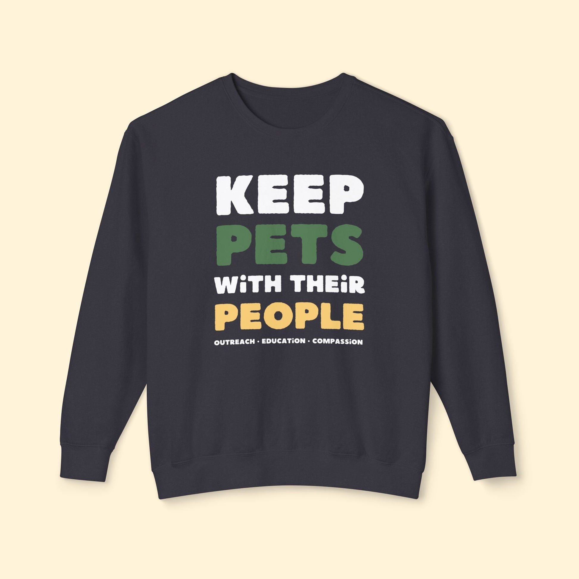 Keep Pets With Their People | Lightweight Comfort Colors Crewneck Sweatshirt - Detezi Designs - 10125549653142280991