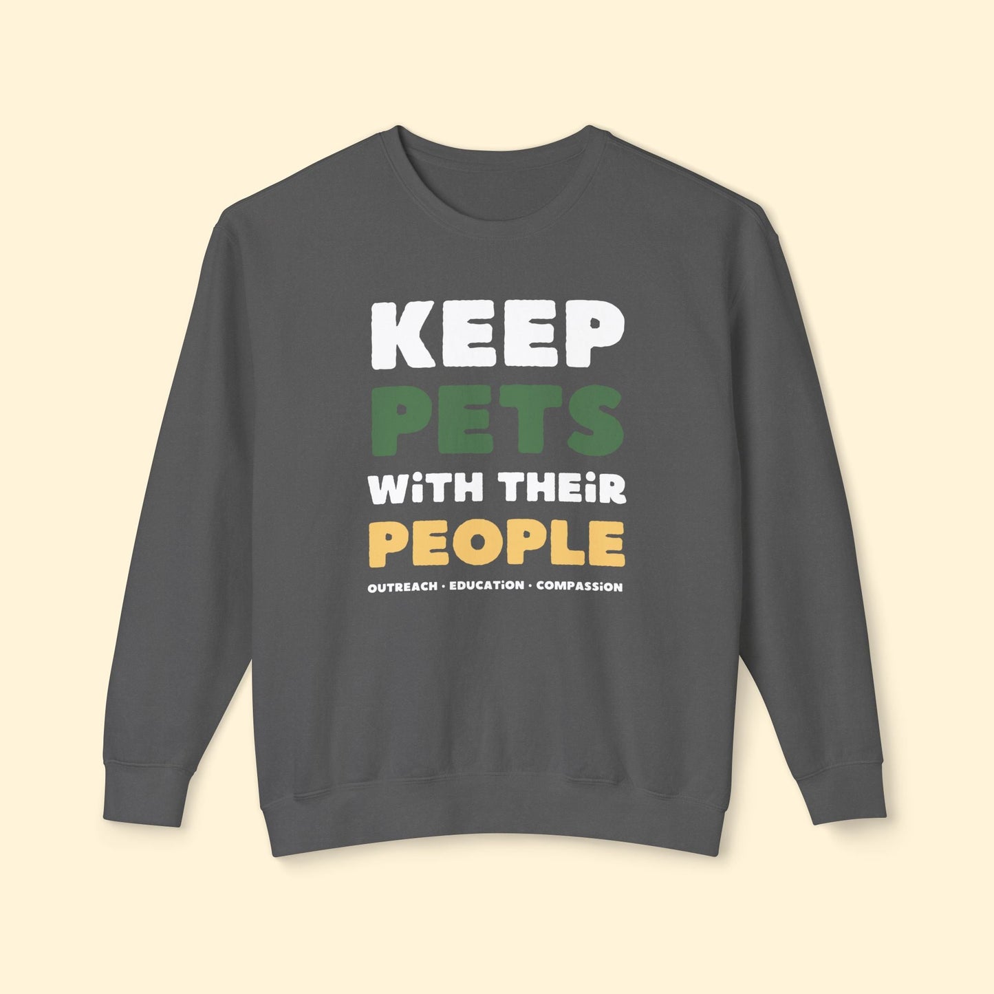 Keep Pets With Their People | Lightweight Comfort Colors Crewneck Sweatshirt - Detezi Designs - 27811388488220468269