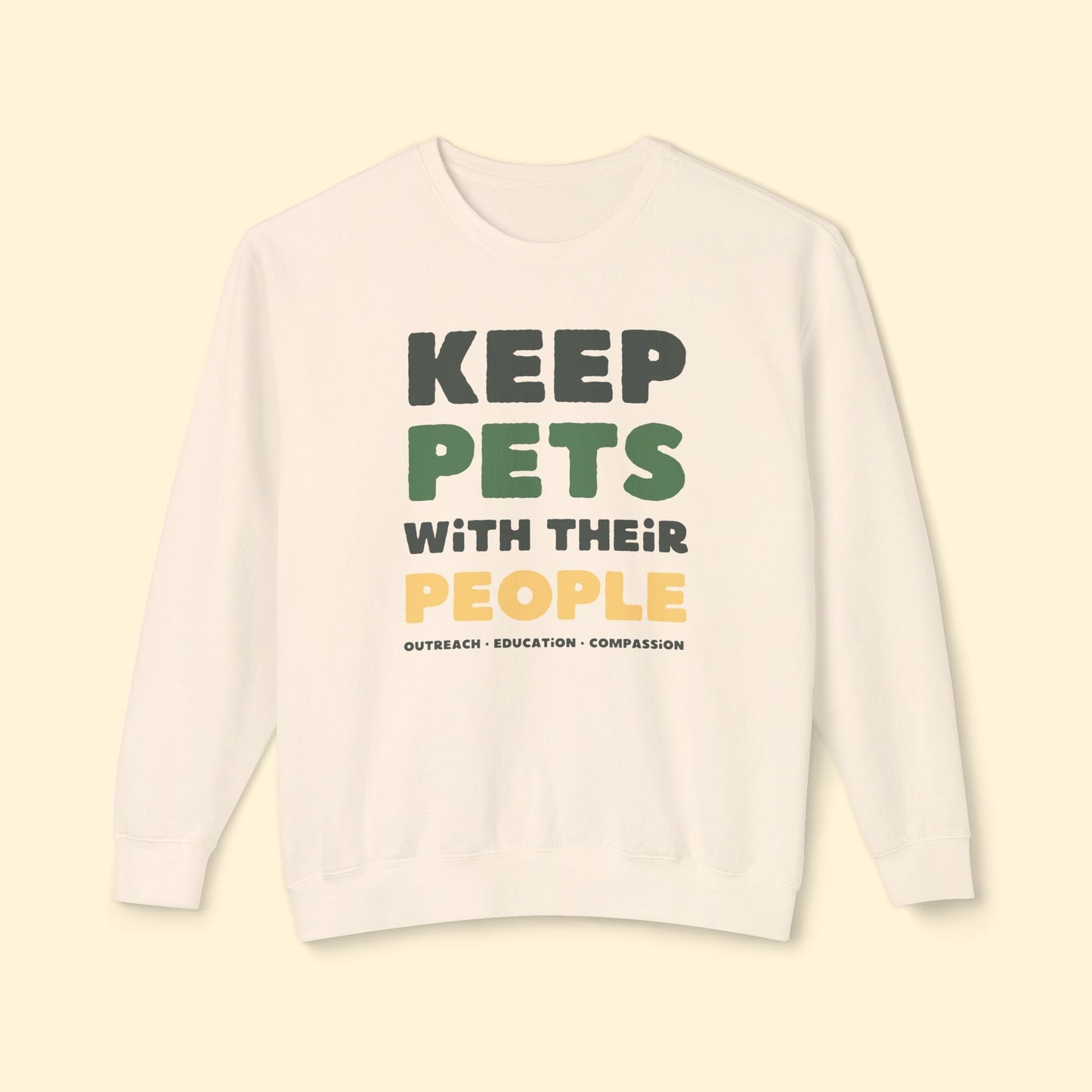 Keep Pets With Their People | Lightweight Comfort Colors Crewneck Sweatshirt - Detezi Designs - 32904713377433478453