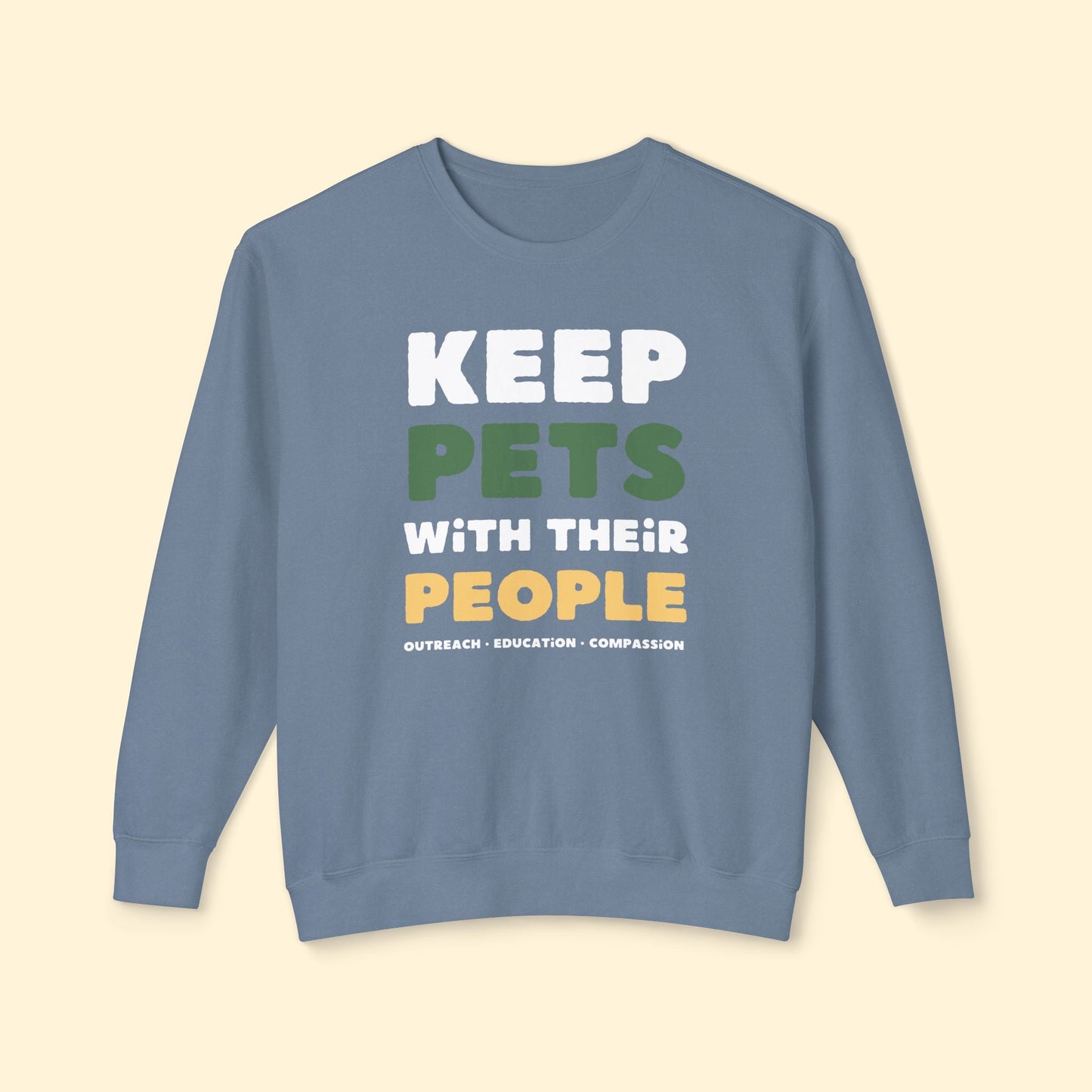 Keep Pets With Their People | Lightweight Comfort Colors Crewneck Sweatshirt - Detezi Designs - 33289300423522651458