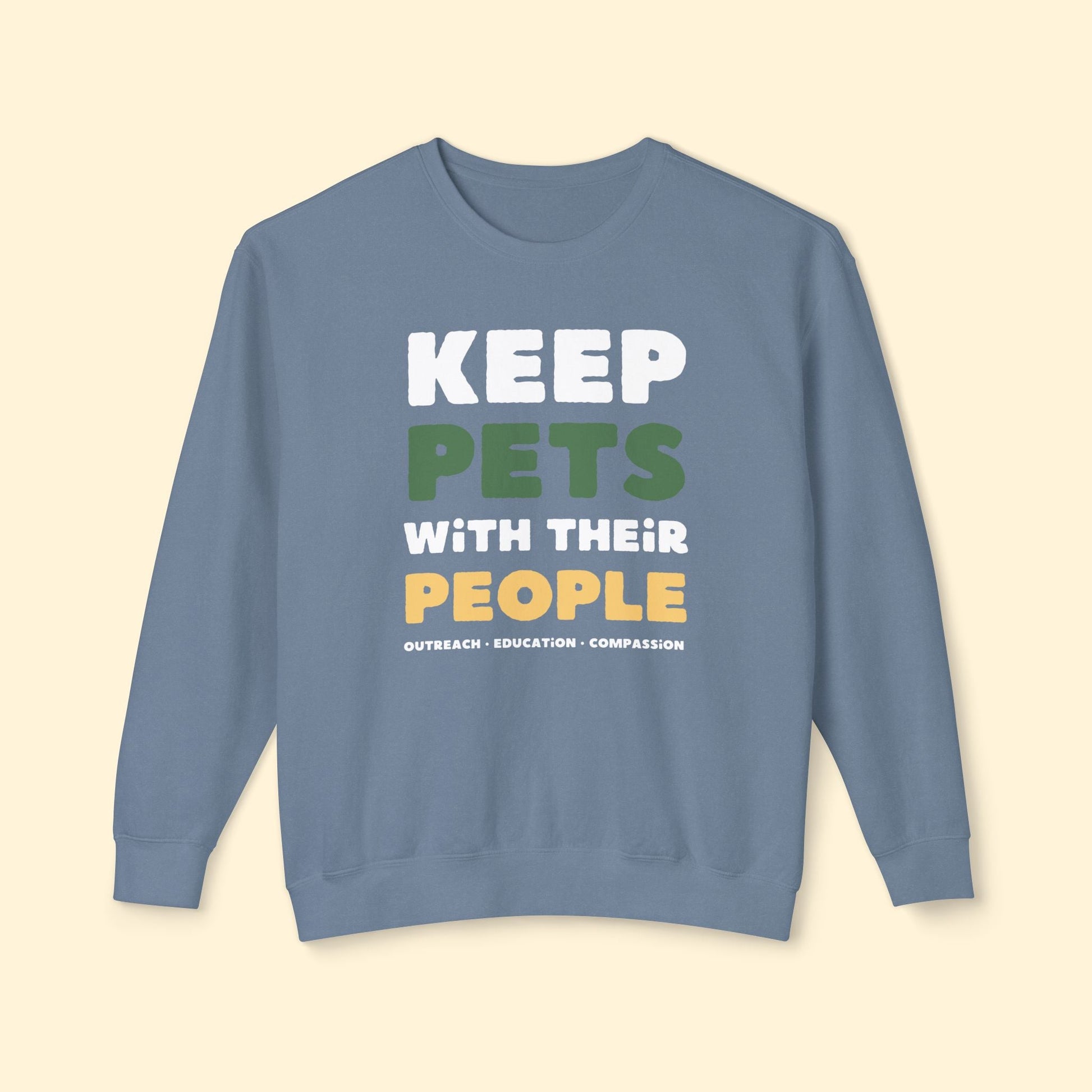 Keep Pets With Their People | Lightweight Comfort Colors Crewneck Sweatshirt - Detezi Designs - 33289300423522651458