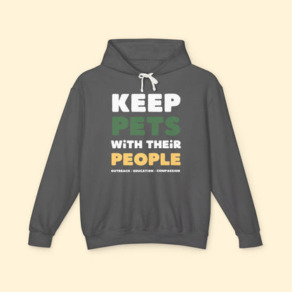 Keep Pets With Their People | Lightweight Comfort Colors Hooded Sweatshirt - Detezi Designs - 11749557678010227698