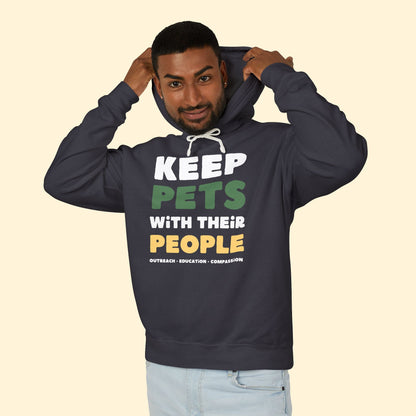 Keep Pets With Their People | Lightweight Comfort Colors Hooded Sweatshirt - Detezi Designs - 25462282716756158503