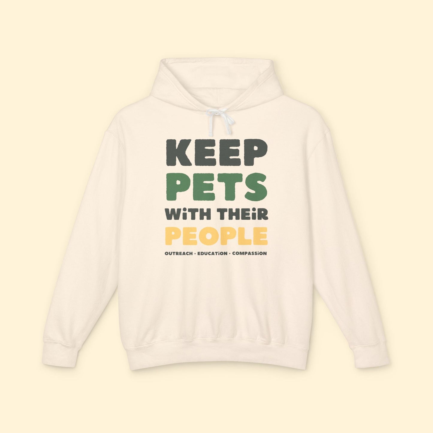 Keep Pets With Their People | Lightweight Comfort Colors Hooded Sweatshirt - Detezi Designs - 25462282716756158503