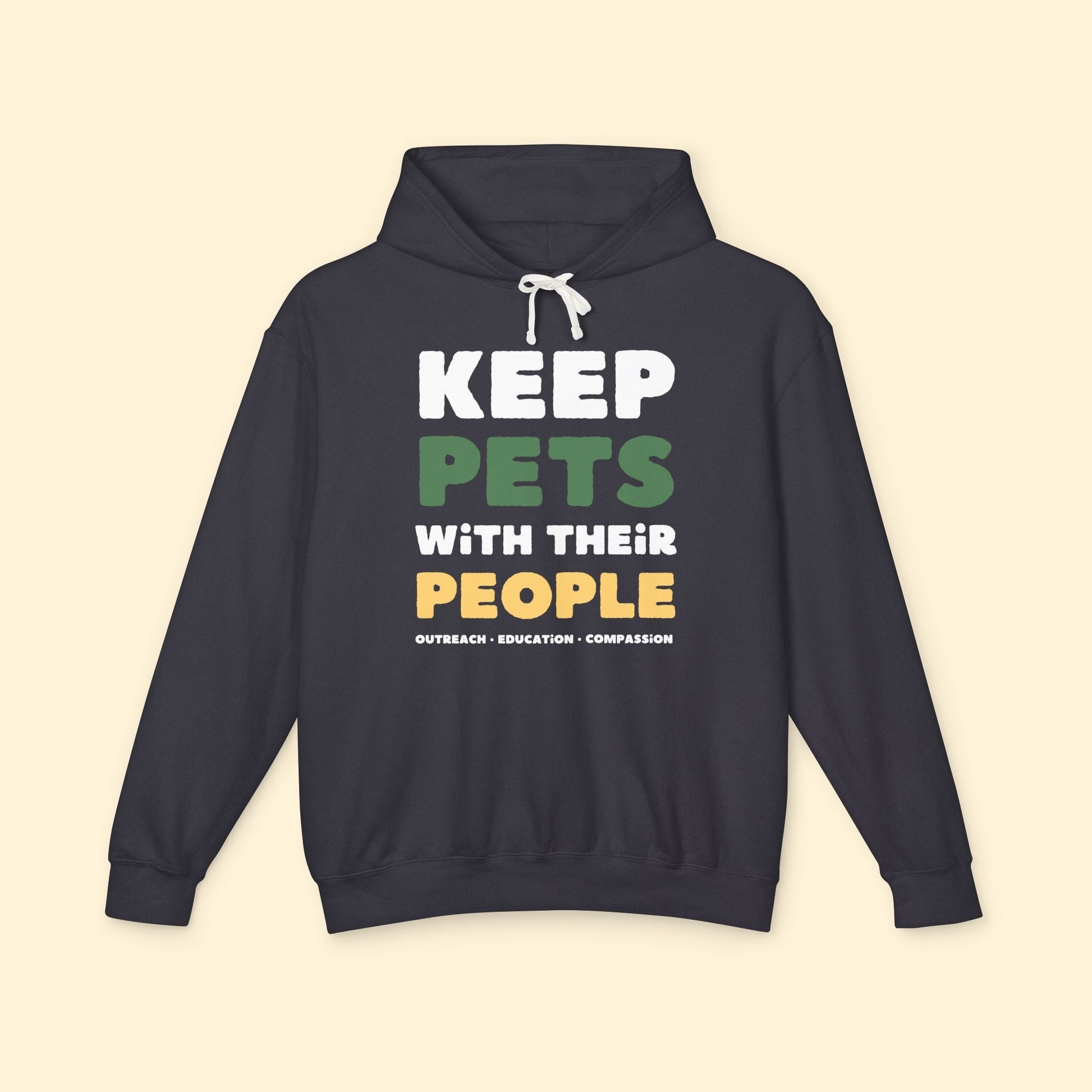 Keep Pets With Their People | Lightweight Comfort Colors Hooded Sweatshirt - Detezi Designs - 61986365859096177274