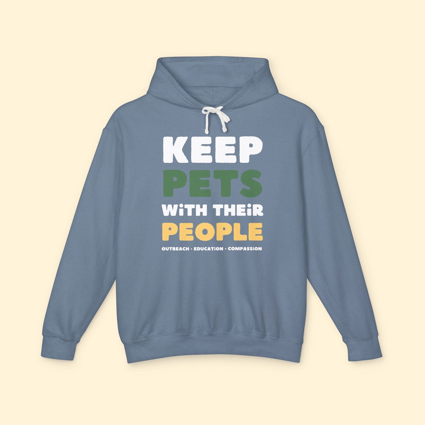 Keep Pets With Their People | Lightweight Comfort Colors Hooded Sweatshirt - Detezi Designs - 64557953085010111711