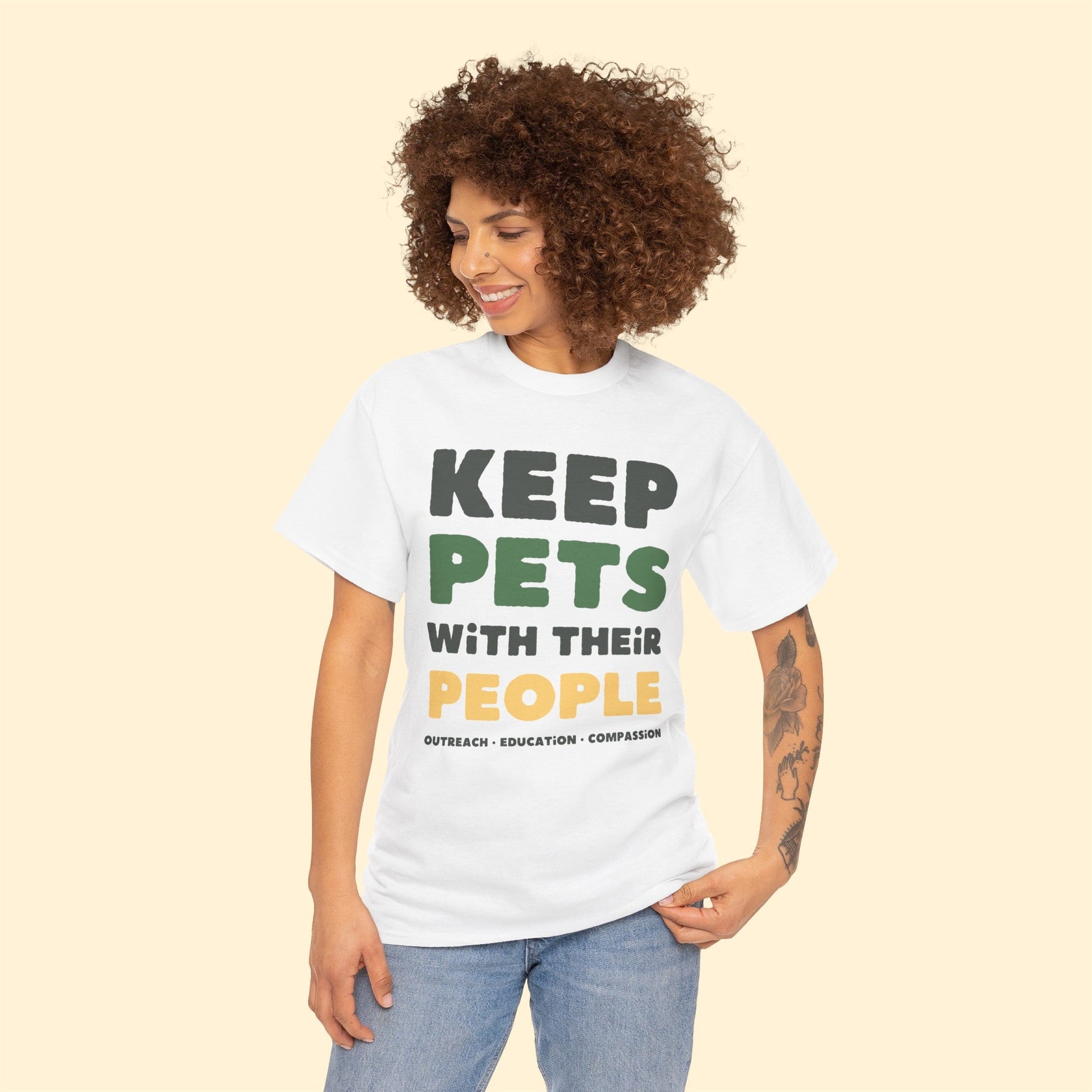 Keep Pets With Their People | Text Tee - Detezi Designs-29355853099560631655