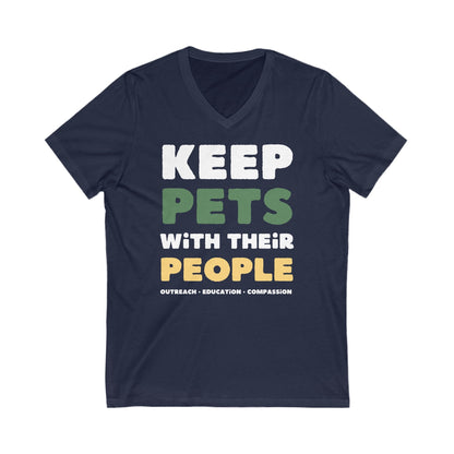 Keep Pets With Their People | Unisex V-Neck Tee - Detezi Designs-16775129592841223629