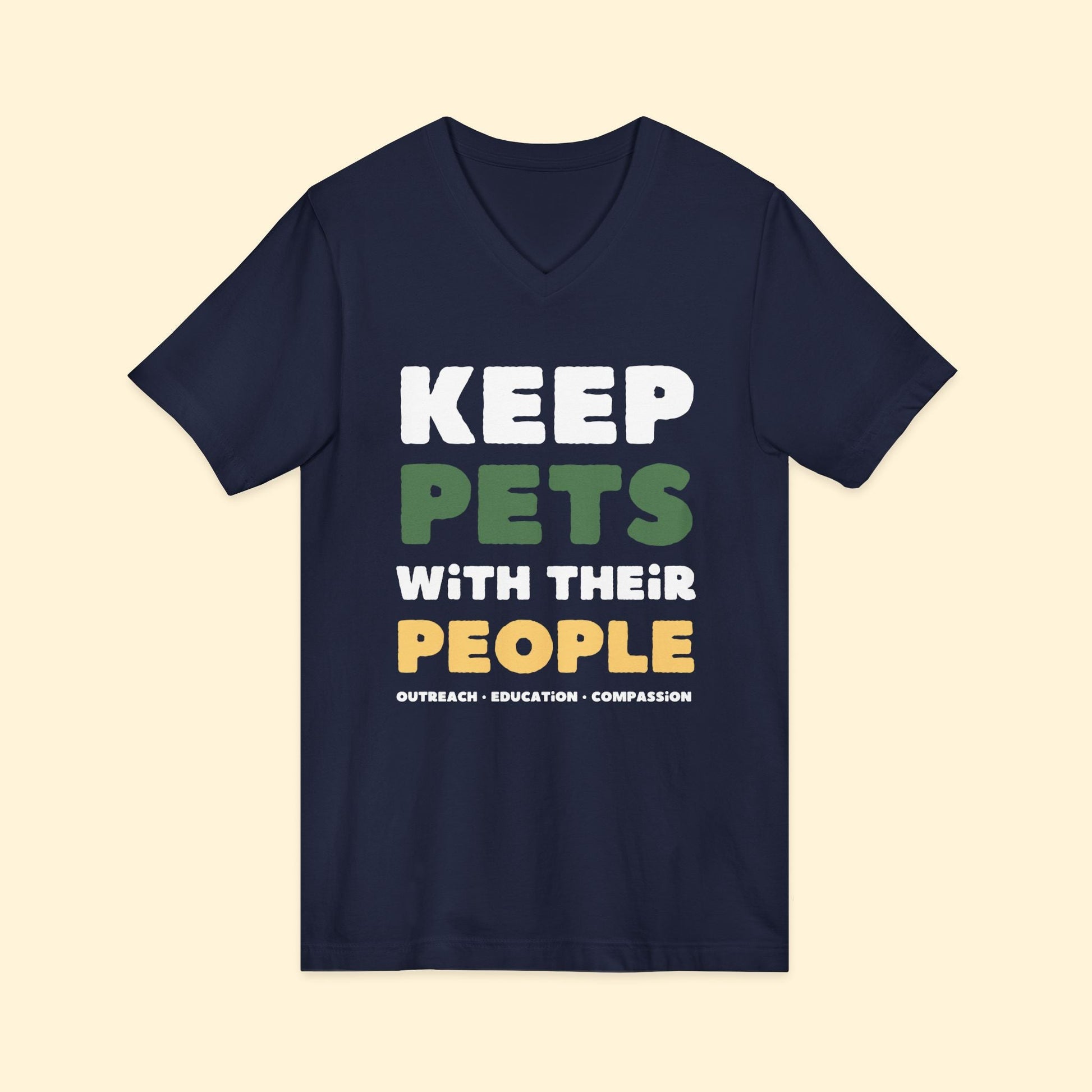 Keep Pets With Their People | Unisex V - Neck Tee - Detezi Designs - 24030554653318891823
