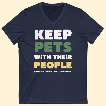 Keep Pets With Their People | Unisex V-Neck Tee - Detezi Designs-54149169363259037658