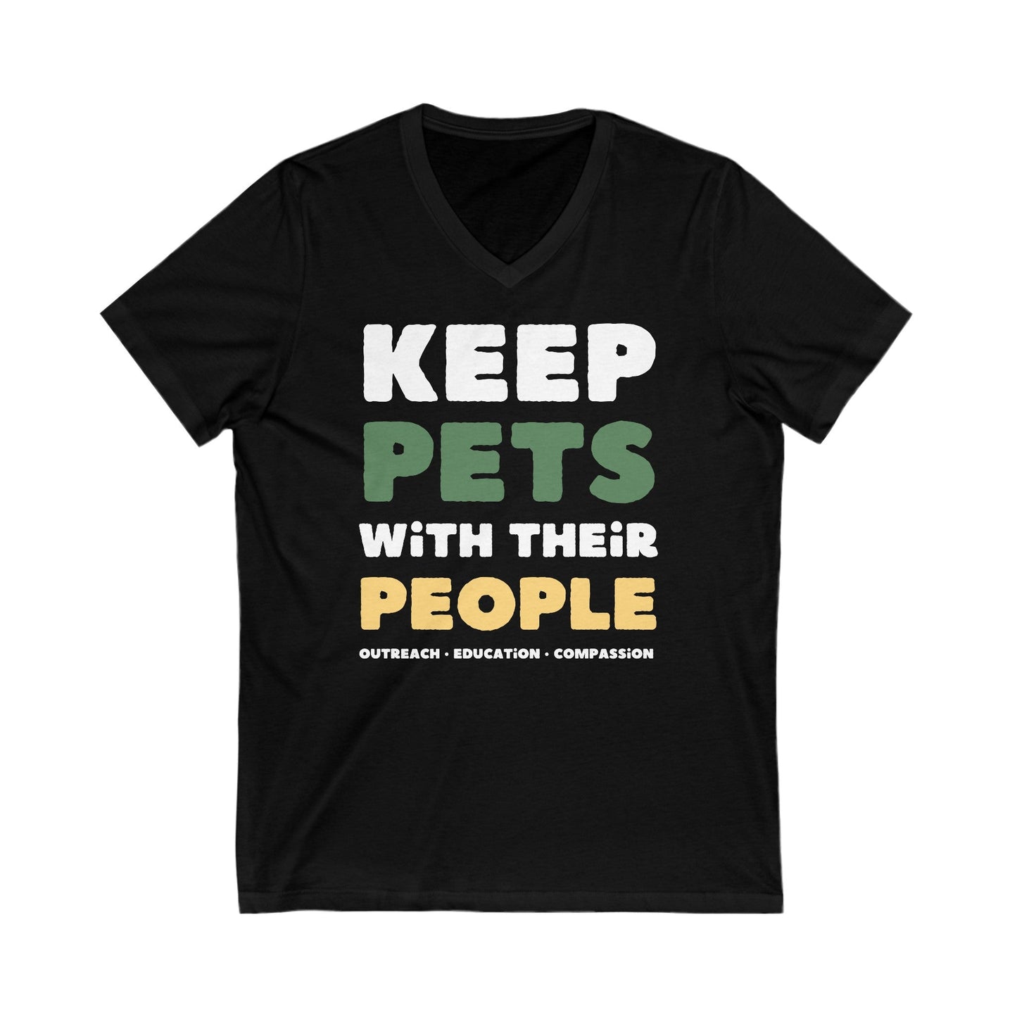 Keep Pets With Their People | Unisex V-Neck Tee - Detezi Designs-54149169363259037658