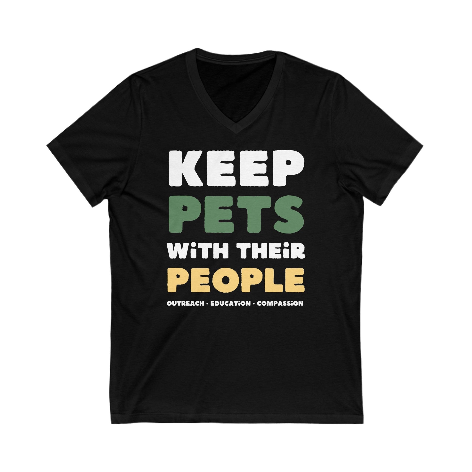 Keep Pets With Their People | Unisex V-Neck Tee - Detezi Designs-54149169363259037658