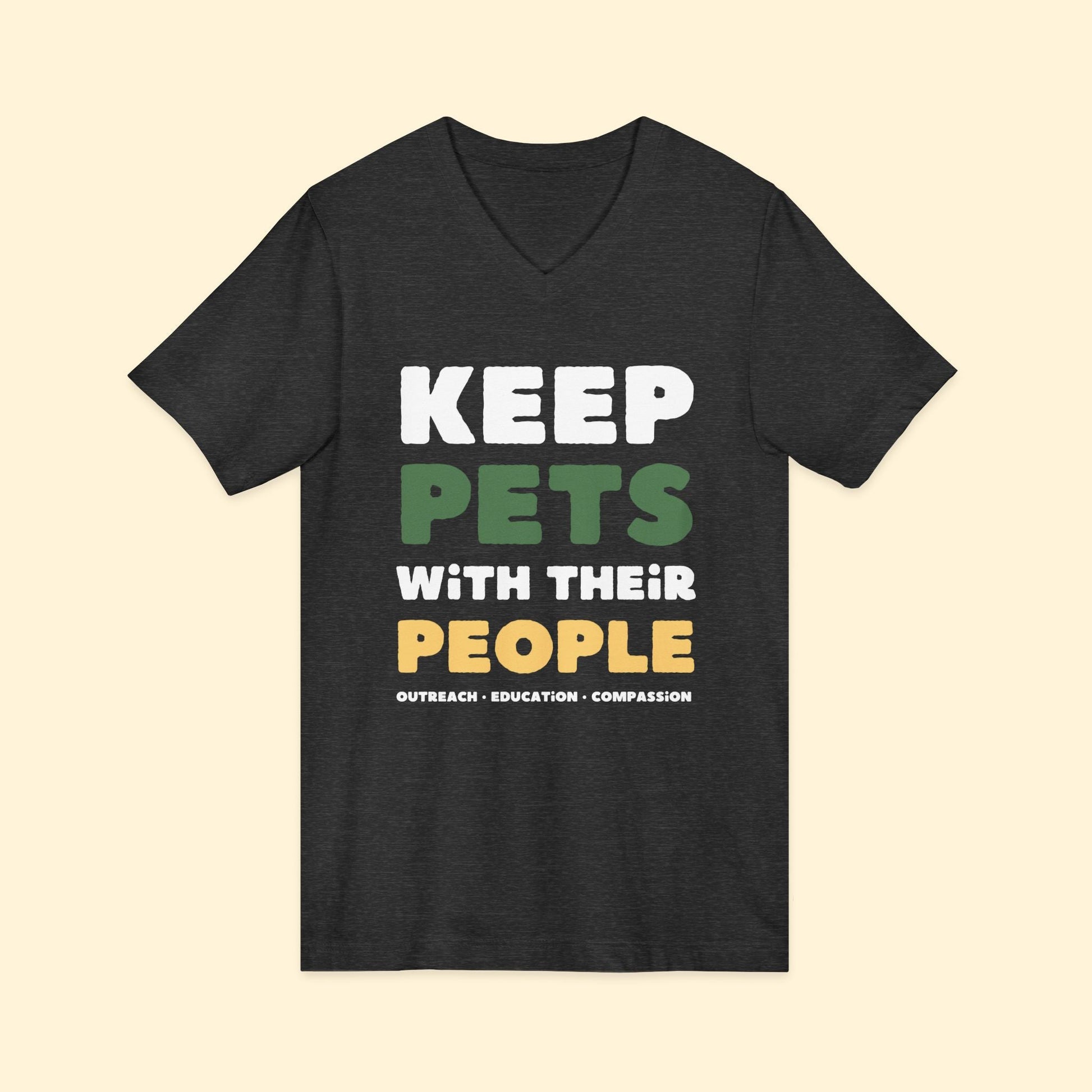 Keep Pets With Their People | Unisex V - Neck Tee - Detezi Designs - 82189659949116566090