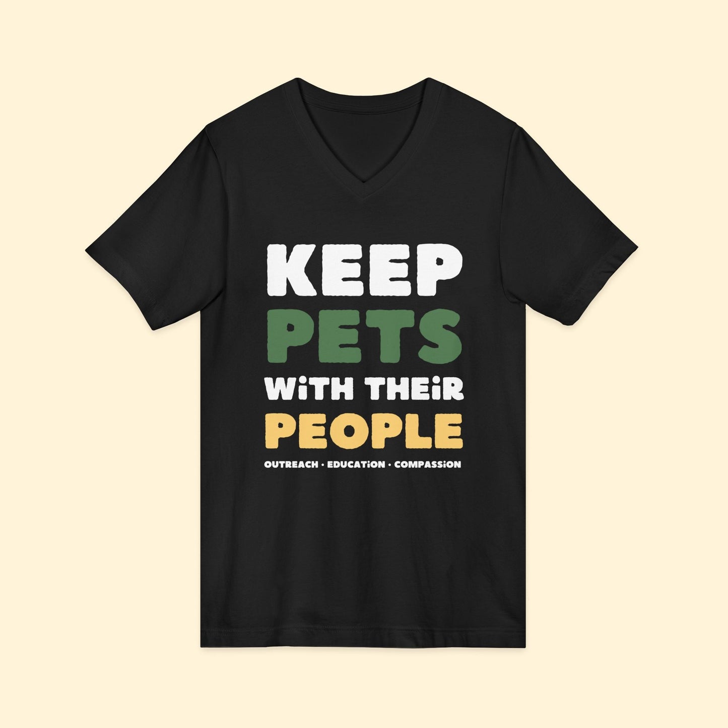 Keep Pets With Their People | Unisex V - Neck Tee - Detezi Designs - 89852158809463948725