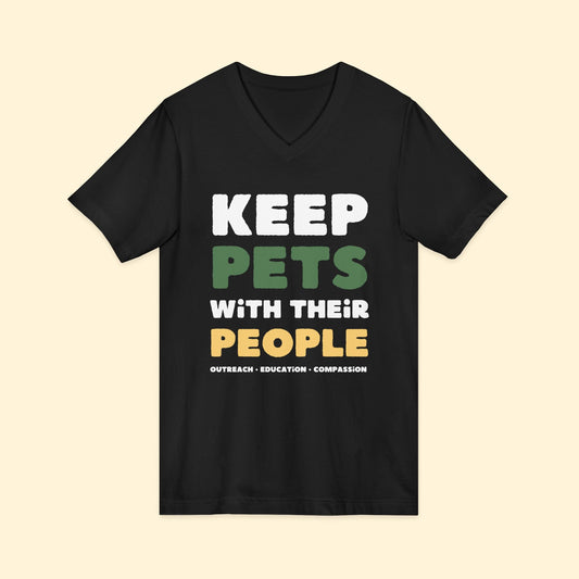 Keep Pets With Their People | Unisex V - Neck Tee - Detezi Designs - 89852158809463948725
