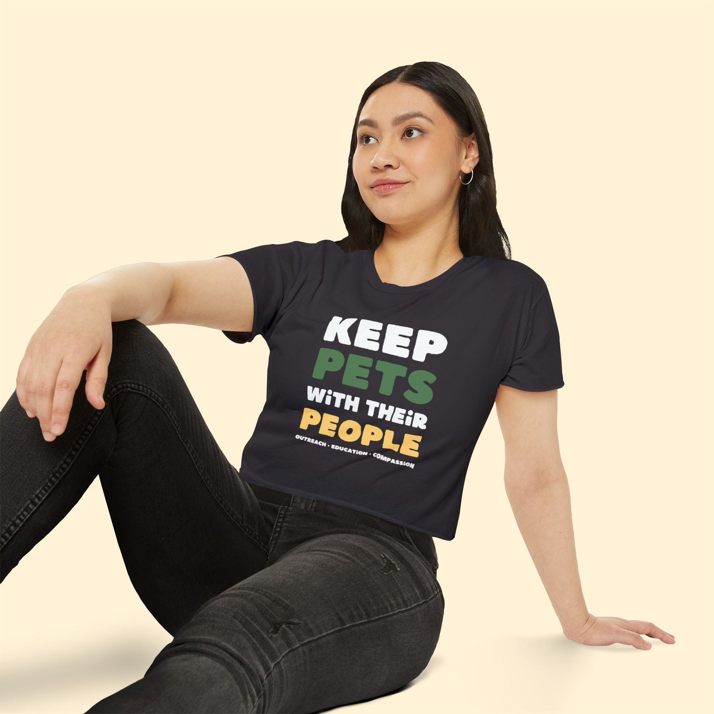 Keep Pets With Their People | Women's Festival Crop Top - Detezi Designs - 10713157588539386377