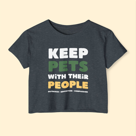 Keep Pets With Their People | Women's Festival Crop Top - Detezi Designs - 13470182480053514886