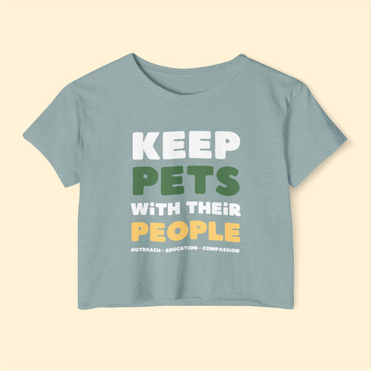 Keep Pets With Their People | Women's Festival Crop Top - Detezi Designs-47887415070646294112