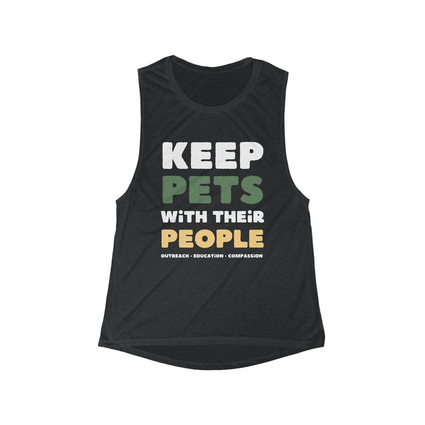 Keep Pets With Their People | Women's Flowy Scoop Muscle Tank - Detezi Designs-19941391844011071854