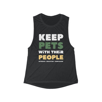 Keep Pets With Their People | Women's Flowy Scoop Muscle Tank - Detezi Designs-19941391844011071854