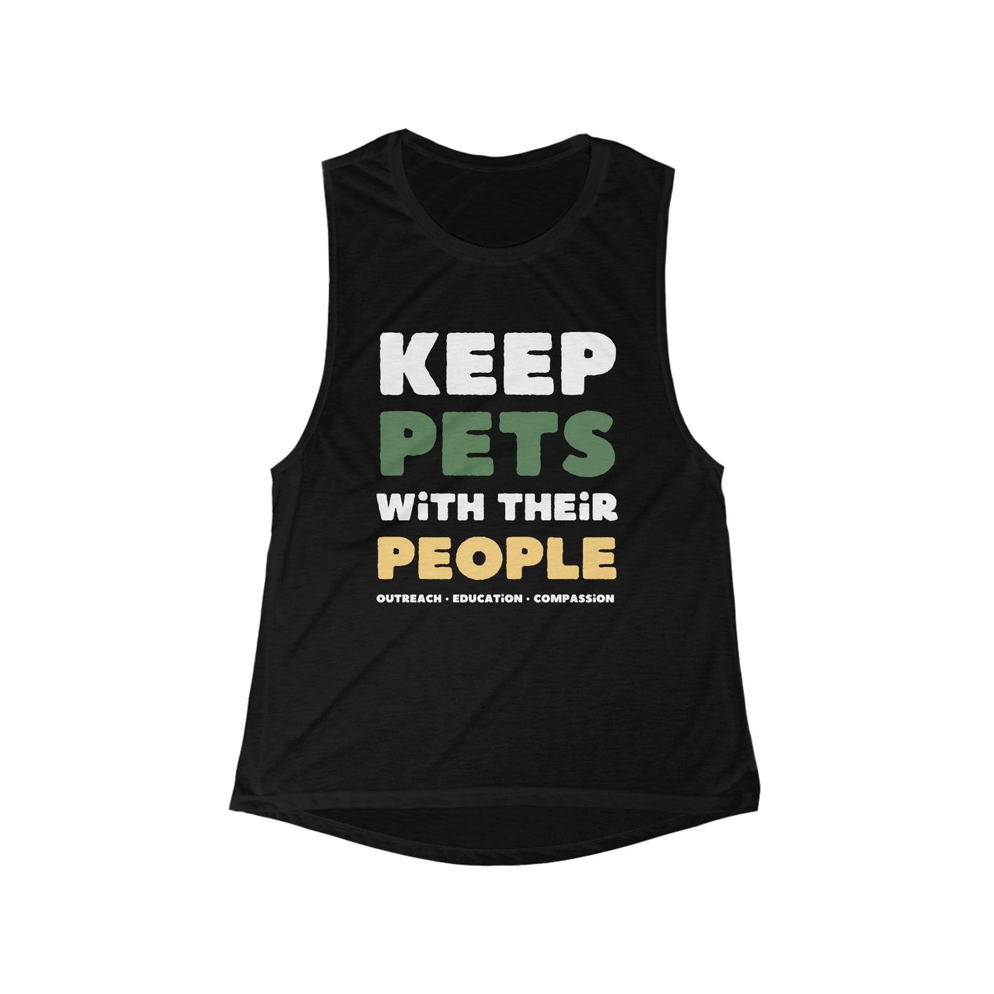 Keep Pets With Their People | Women's Flowy Scoop Muscle Tank - Detezi Designs-33534738372526297488