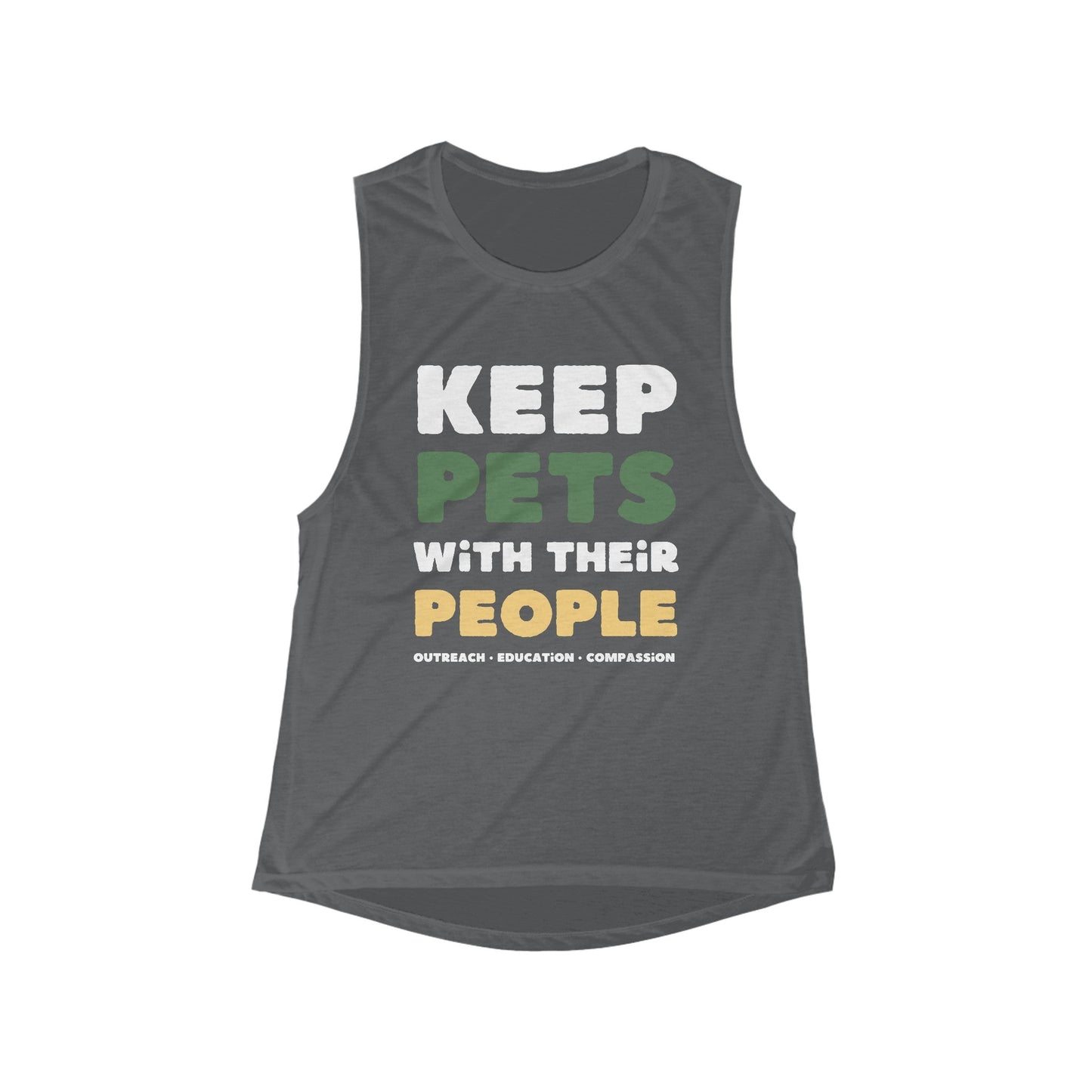 Keep Pets With Their People | Women's Flowy Scoop Muscle Tank - Detezi Designs-67411190370773596276