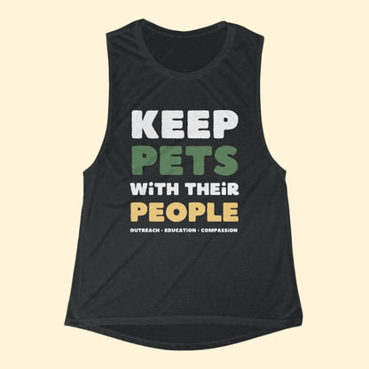 Keep Pets With Their People | Women's Flowy Scoop Muscle Tank - Detezi Designs-67411190370773596276