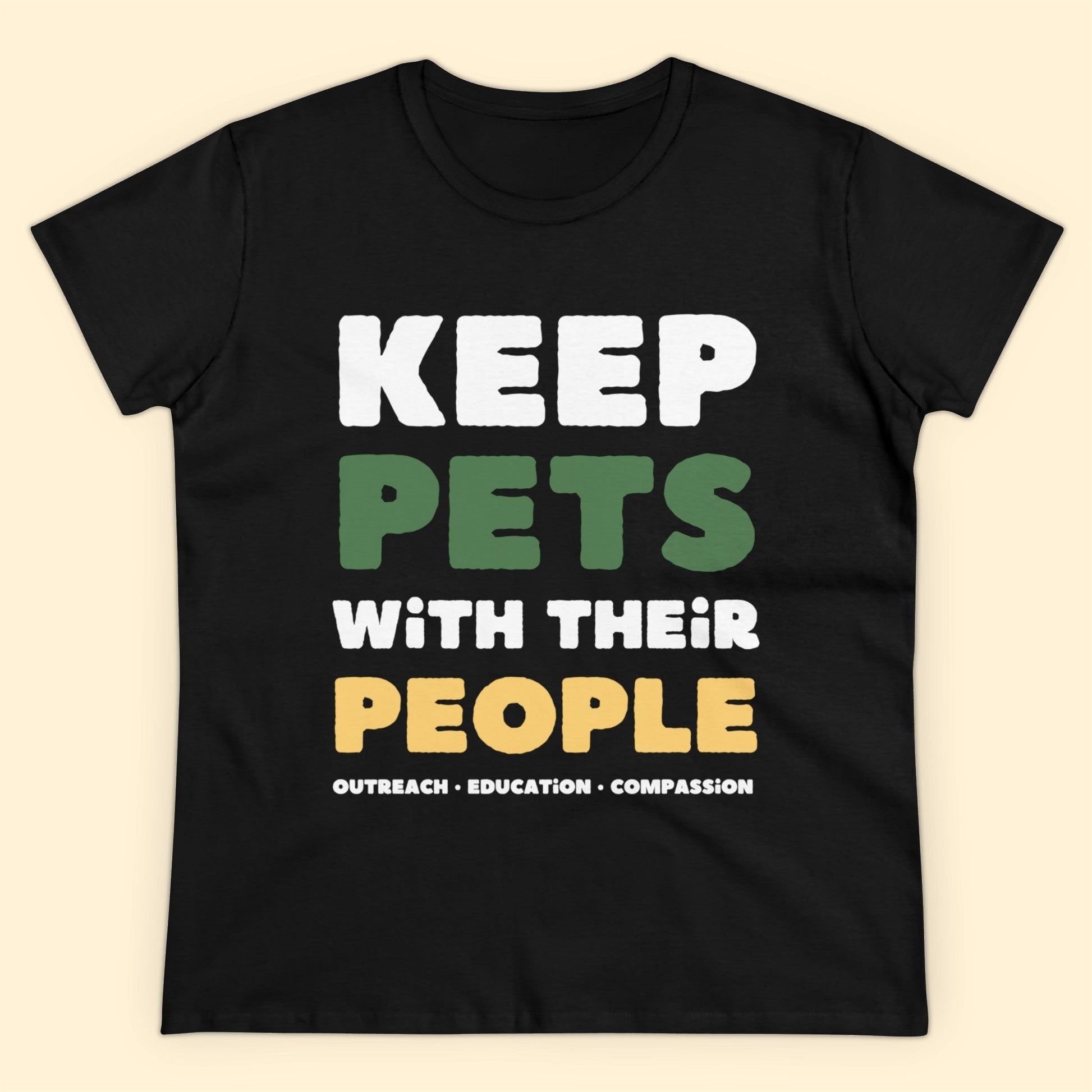 Keep Pets With Their People | Women's Midweight Cotton Tee - Detezi Designs-11572002678469557248