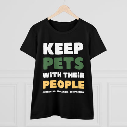 Keep Pets With Their People | Women's Midweight Cotton Tee - Detezi Designs-12166803913460130813