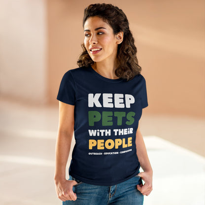 Keep Pets With Their People | Women's Midweight Cotton Tee - Detezi Designs-12166803913460130813