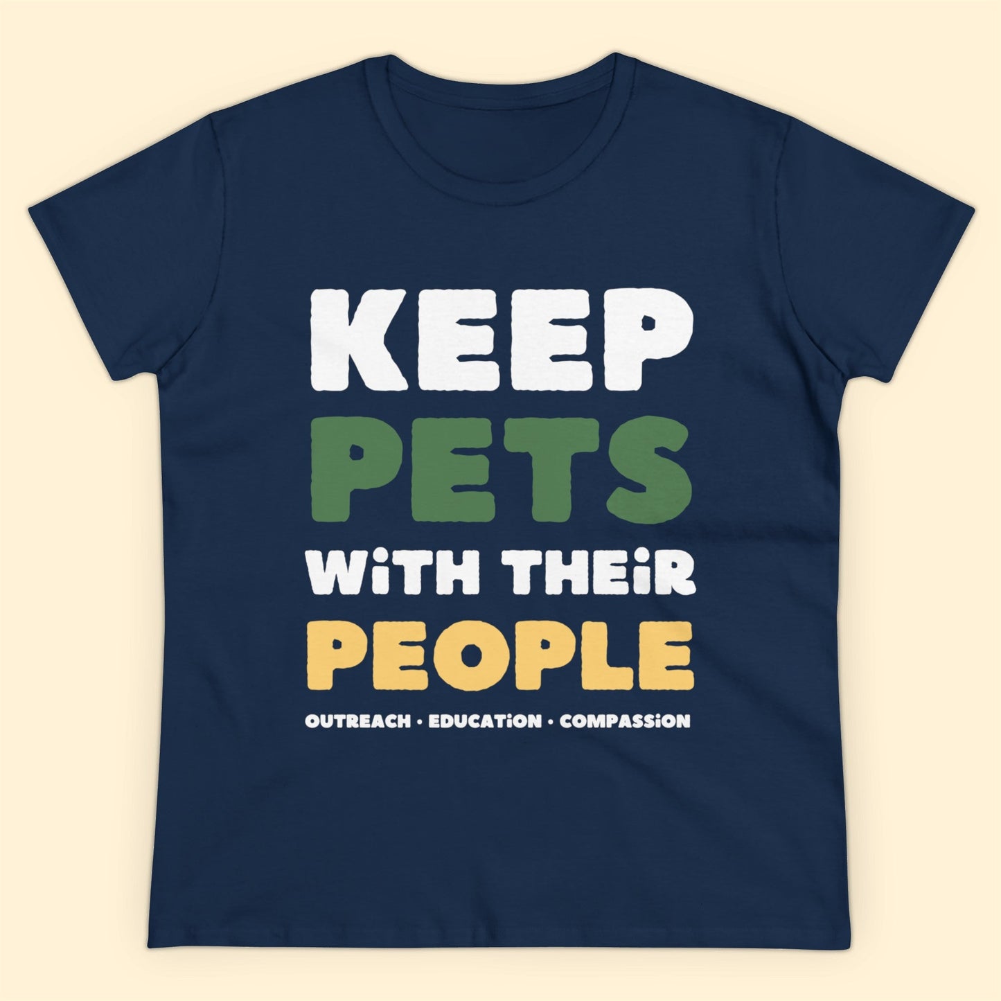 Keep Pets With Their People | Women's Midweight Cotton Tee - Detezi Designs-12166803913460130813