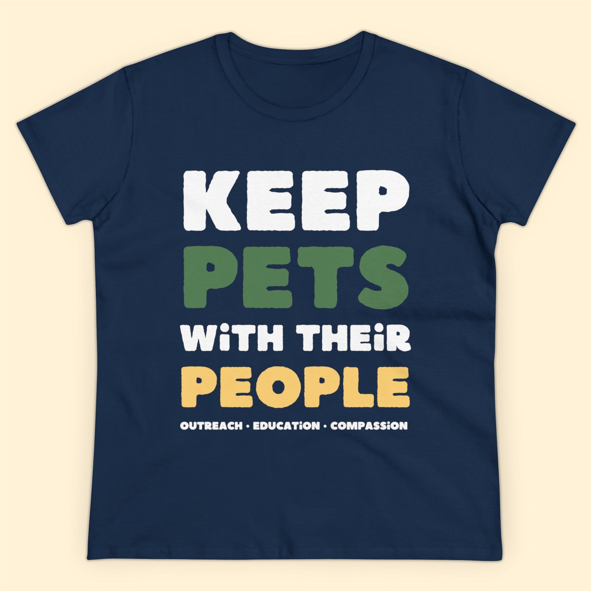 Keep Pets With Their People | Women's Midweight Cotton Tee - Detezi Designs-12166803913460130813