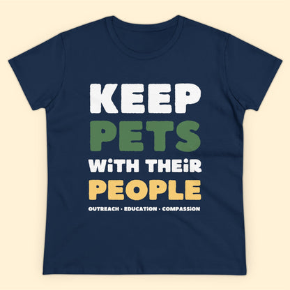 Keep Pets With Their People | Women's Midweight Cotton Tee - Detezi Designs-12166803913460130813