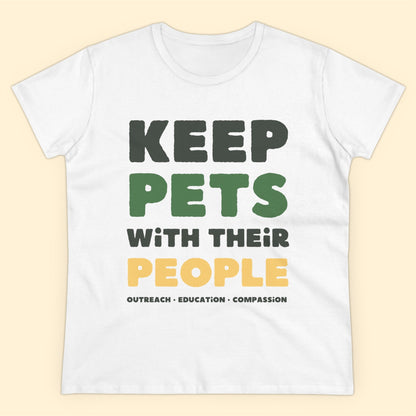 Keep Pets With Their People | Women's Midweight Cotton Tee - Detezi Designs-16156580622165974595