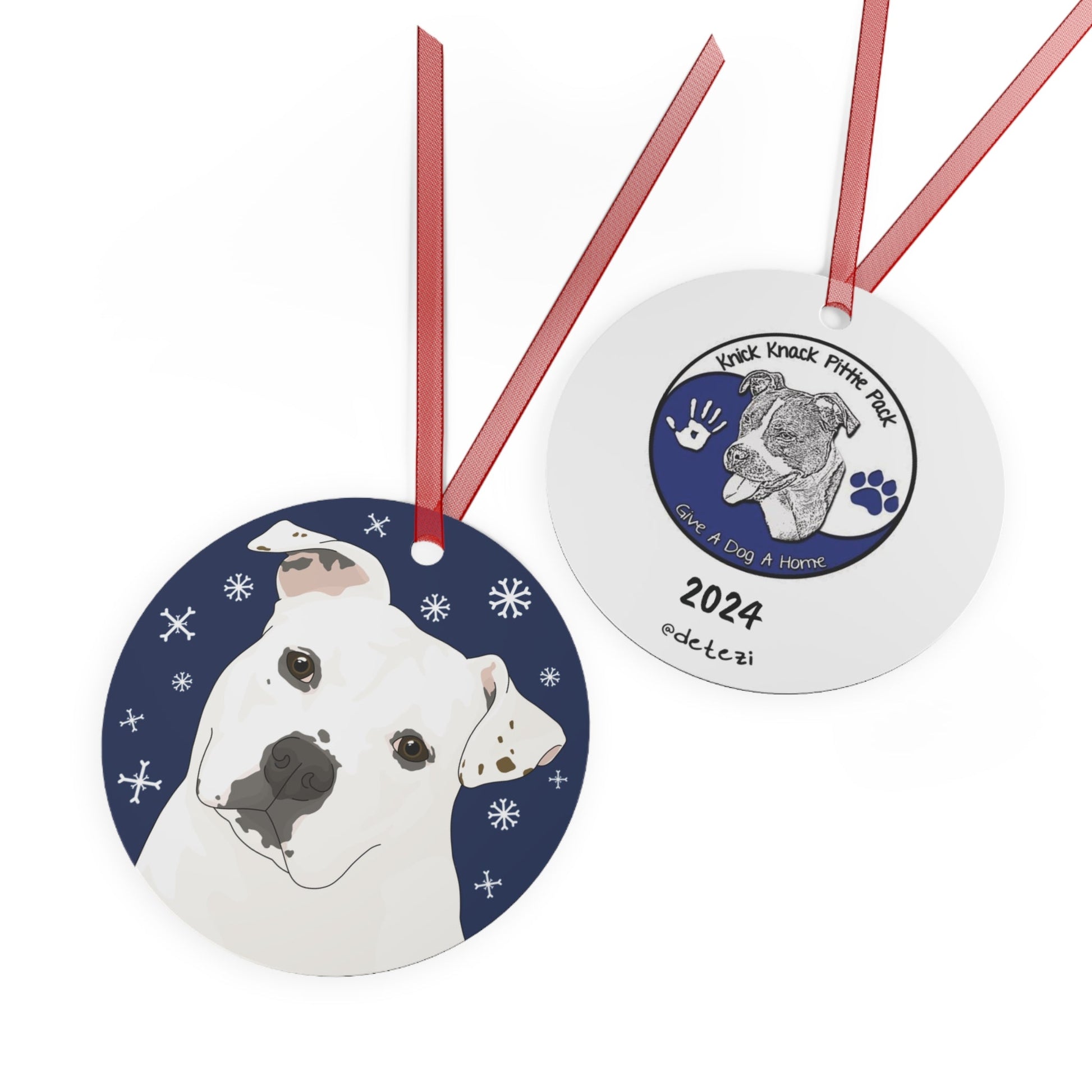 Knick Knack Pittie Pack | FUNDRAISER | 2024 Holiday Ornament - Detezi Designs - 11710029172055908037