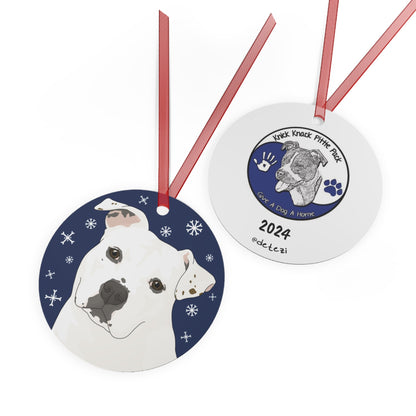 Knick Knack Pittie Pack | FUNDRAISER | 2024 Holiday Ornament - Detezi Designs - 11710029172055908037