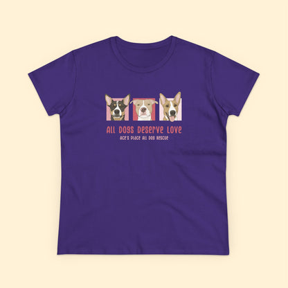 Ladies' Cut Crewneck Tee | FUNDRAISER | Ace's Place All Dog Rescue - Detezi Designs-10142007133009687524