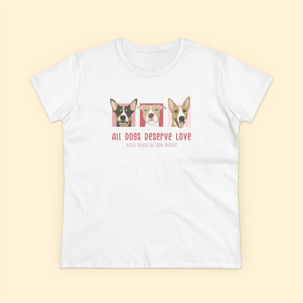 Ladies' Cut Crewneck Tee | FUNDRAISER | Ace's Place All Dog Rescue - Detezi Designs-22646427631867694166