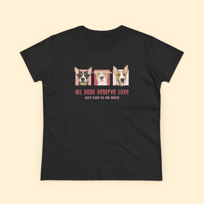 Ladies' Cut Crewneck Tee | FUNDRAISER | Ace's Place All Dog Rescue - Detezi Designs-74420315923604834937