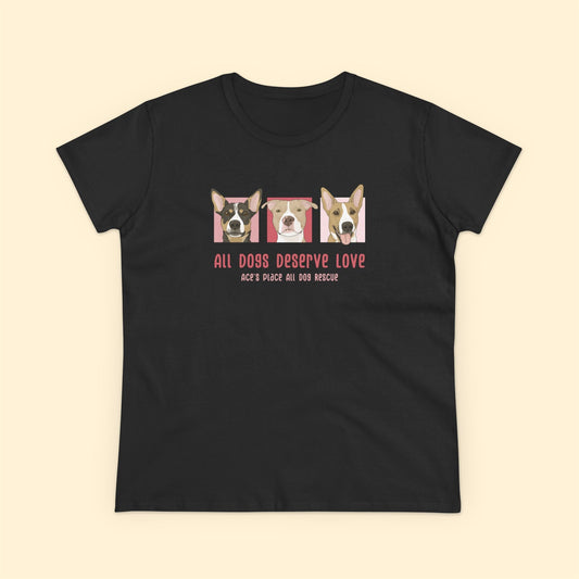 Ladies' Cut Crewneck Tee | FUNDRAISER | Ace's Place All Dog Rescue - Detezi Designs-74420315923604834937