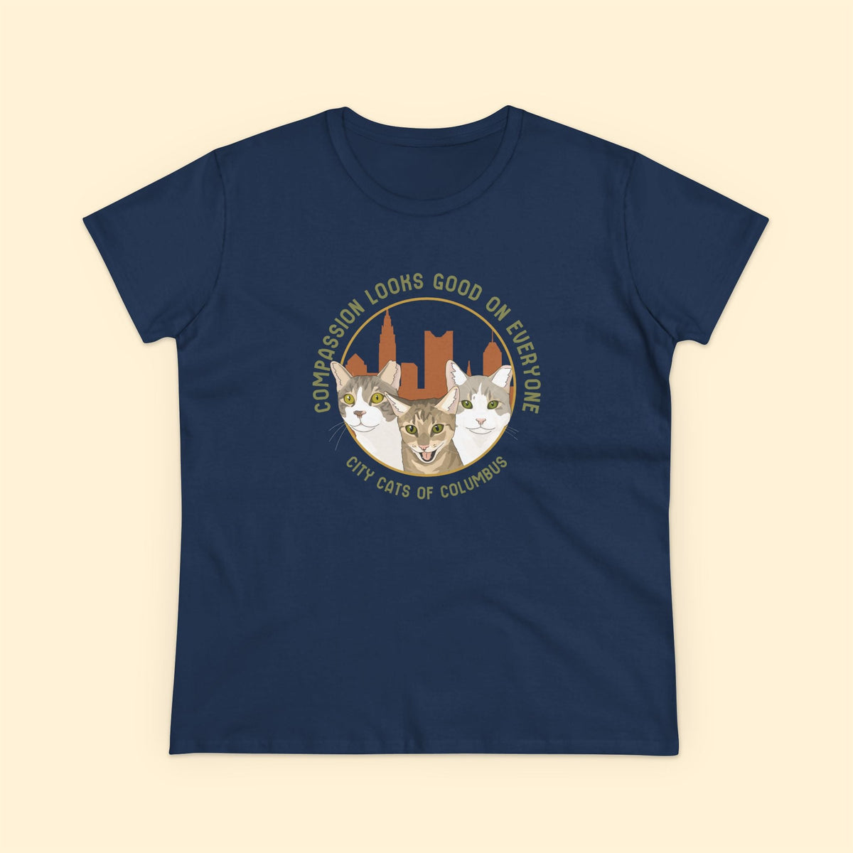 Ladies' Cut Crewneck Tee | FUNDRAISER | City Cats of Columbus - Detezi Designs-11775824287516749484